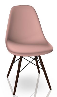 Eames Plastic Side Chair DSW Stuhl Vitra Ahorn dunkel-Zartrosa